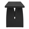Modern Acacia Dining Bench, 63" — Black