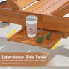 Solid Wood Outdoor Chaise Lounge with Side Table and Wheels
