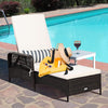Adjustable Rattan Chaise Lounge Chair