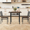 3-Piece Dining Set with Tuck-Under Chairs, Rustic Brown & Black