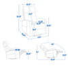 Manual Recliner with Rocker, Swivel & Heat Massage, Brown