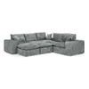 Modern Boucle L-Shaped Sectional Sofa with Two Moveable Ottomans,