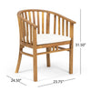 Acacia Wood Outdoor Dining Chairs with Water-Resistant Cushions