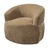 360° Swivel Barrel Accent Chair, Brown Polyester & PU Leather