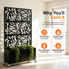 70.87Inch Hx46.06Inch W Leaf Pattern Privacy Screen With Planter Box