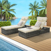 Coastal Rattan Chaise Lounger Set of 2