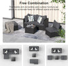 Grey 5-Piece Outdoor Patio Sectional Set with Ottoman