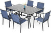 7 Piece Outdoor Dining Set with Stackable Chairs-0