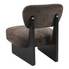 Set of 2 Brown Lounge Chairs with Black Wood Base