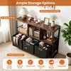 Rustic Storage Console with Shelves & Fabric Drawers