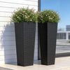 Rattan-Texture Tall Rectangular Planters, Set of 2