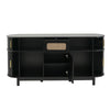 Fluted Black Sideboard with 4 Sliding Doors, 60"