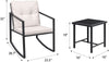 Beige 3-Piece Rocking Wicker Bistro Set with Glass Table