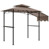 8 x 5 ft Double-Tier Grill Gazebo with Adjustable Awning