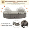 Adjustable Outdoor Rattan Daybed for Two, Gray or Beige
