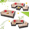 Outdoor Wicker Sectional Sofa Set with Coffee Table, 6-Piece