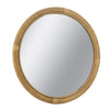 Round Woven Rattan Accent Wall Mirror, Brown, 31.9 in