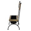Rustic Brown Wood Planter Stand with Black Iron Frame, 24 in Tall