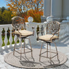 Elizabethan Cast Aluminum Outdoor Swivel Bar Stools, Set of 2