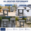 16-Inch HDPE Round Outdoor Side Table for Patio, Porch or Poolside