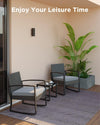 3-Piece Rattan Rocking Bistro Set with Coffee Table
