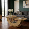 Two-Tier Round Accent Table with Open Storage Base
