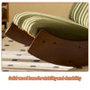 Corduroy Glider Rocking Chair with Solid Wood Frame