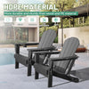 HDPE Folding Adirondack Chairs with Cup Holders, Set of 2 — Gray