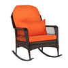 Woven Rattan Outdoor Rocking Chair, Brown Gradient