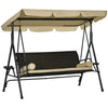 3-Seat Outdoor Patio Swing with Canopy & Cushions