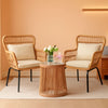 Outdoor Wicker Bistro Set, 3-Piece, Yellow Beige