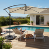 10 ft Round Cantilever Patio Umbrella with 18 LED Lights