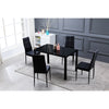 Elegant High-Back Dining Chairs, White & Black — Set of 4
