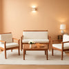 4 Piece Patio Bistro Set With Water Resistant Cushions In Acacia Wood