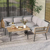 Patio Furniture Set 4 Piece Wicker Outdoor Grey Sectional
