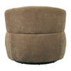 360° Swivel Barrel Accent Chair, Brown Polyester & PU Leather