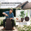 Set of 3 Tall Outdoor Planters, Rattan-Look, Brown