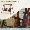 Adirondack Swing Chair, 2-Seat Freestanding Solid Wood, Outdoor