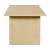 Scalloped Oak Veneer Dining Table with Ribbed Legs, 68.75"