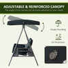 Three-Seat Porch Swing with Canopy and Side Trays