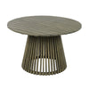 Round Acacia Wood Outdoor Dining Table — 47", Seats 4–6, Grey