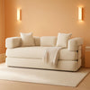 78-Inch Convertible Sleeper Sofa in Beige Corduroy