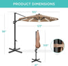 10 ft Solar LED Cantilever Patio Umbrella with Cross Base