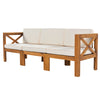 5-Piece Outdoor Sectional Sofa Set Solid Acacia Wood Beige with