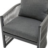 Curved Rope-Weave Lounge Chair – Gray & Natural Beige