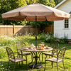 Brown 10Ft Scalloped Patio Umbrella With Push Button Tilt