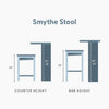 Blonde Rubberwood Counter Height Bar Stool, Set of 2