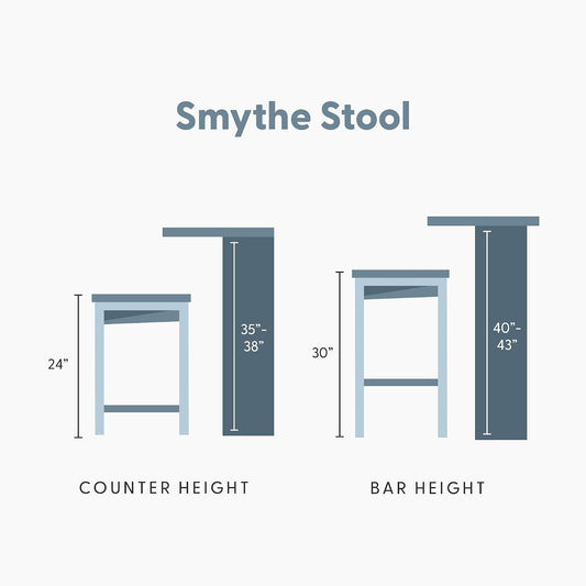 Blonde Rubberwood Counter Height Bar Stool, Set of 2