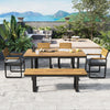 6-Piece Acacia Wood Outdoor Dining Set with Table, Chairs & Bench