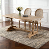 French Country Dining Chairs, Fluted Wood & Rattan Back, Set of 2
